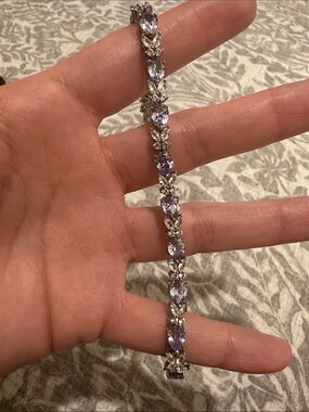 Silver Bracelet with Lab Grown Sapphires